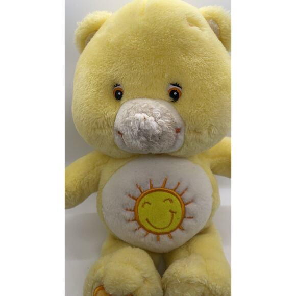 Care Bears Vintage 2002 Care Bear Funshine Sun Yellow Bear Stuffed 12" Plush - Picture 2 of 5